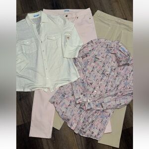 Clothing Lot J. McLaughlin Pants Sz 8 Blouse Sz S, Linen Top Sz S Pristine